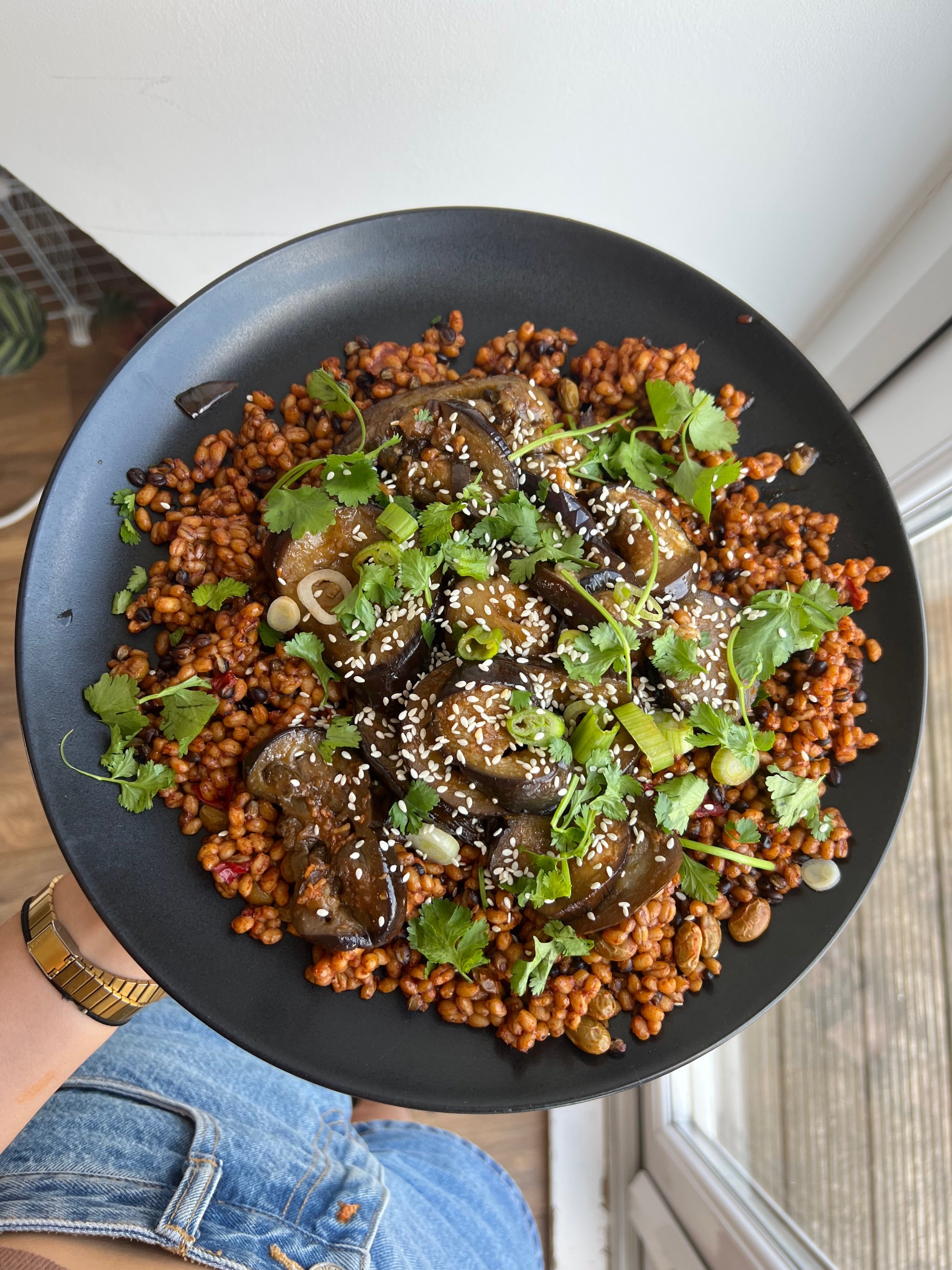 Sticky Aubergine and KoreanStyle Grains Merchant Gourmet